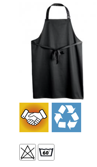 Keukenschort van gerecycleerd polyester Zwart — Neen