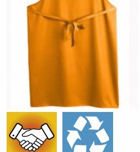 Keukenschort van gerecycleerd polyester Oranje — Ja