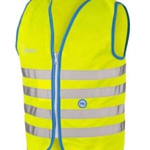 Wowow Gilet de sécurité enfant avec fermeture éclair EN 1150 Jaune — Jaune / Small / Personnalisé